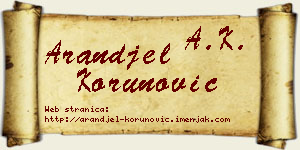 Aranđel Korunović vizit kartica